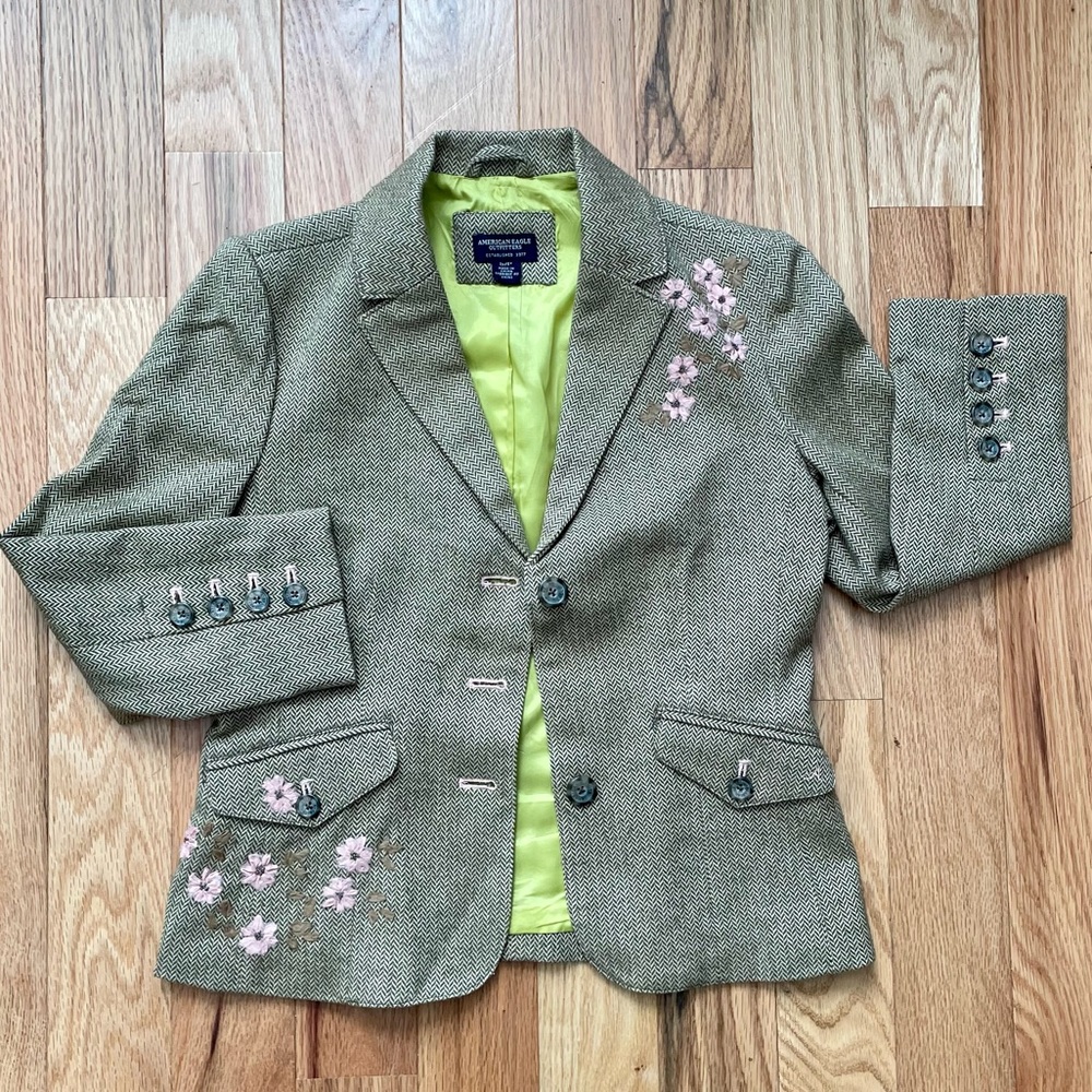 2000s/Y2K Embroidered Blazer